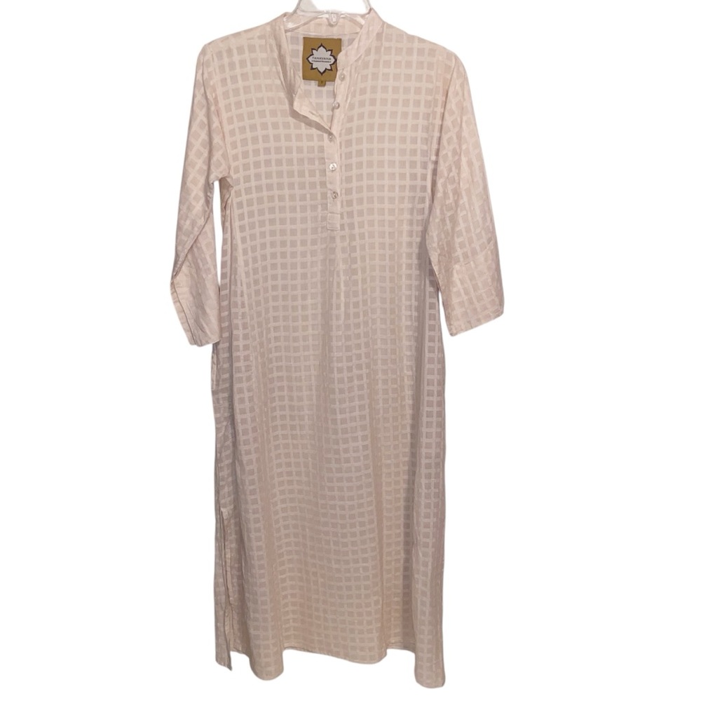 Tanavana Dress Womens Small Full Button Shirtdress Lagenlook Minimalist Boho